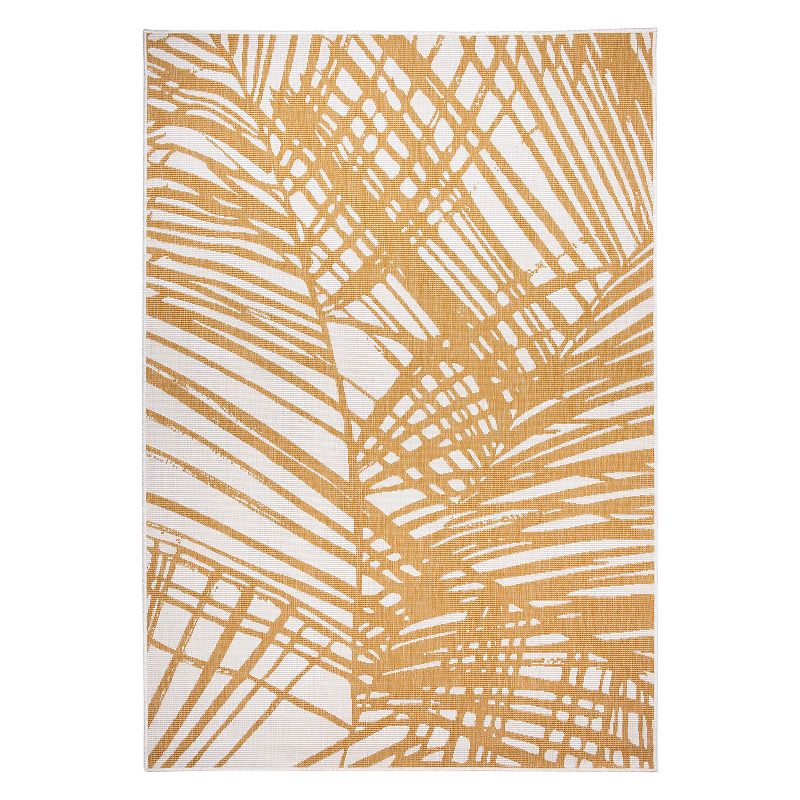 World Rug Gallery Contemporary Nature Inspired Tropical Leaves Reversible Indoor/Outdoor Area Rug, 1 of 11