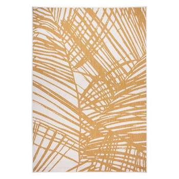 World Rug Gallery Contemporary Nature Inspired Tropical Leaves Reversible Indoor/Outdoor Area Rug