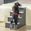 SKYONE 4-Step Pet Stairs for Small Dogs, 21.25" H, Grey Plush Cushioned Removable Cover, 66 lbs - 2 of 4