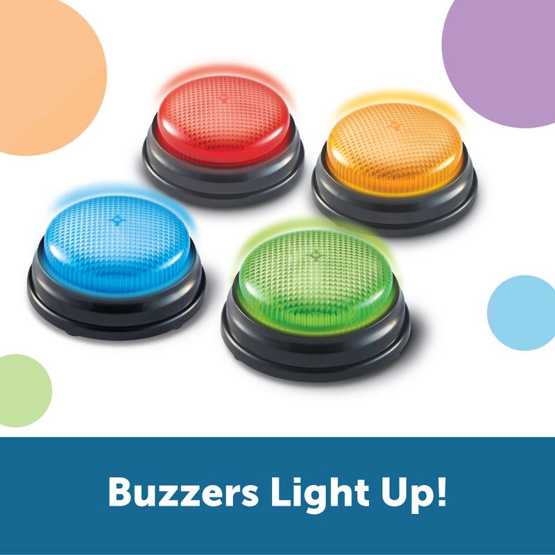 Learning Resources Lights and Sounds Answer Buzzers - 4 Pieces Teacher and Classroom Supplies, 3 of 7