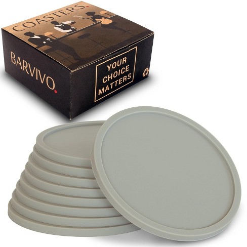 BARVIVO Natural Cork Coasters for Drinks with Holder Set of 12