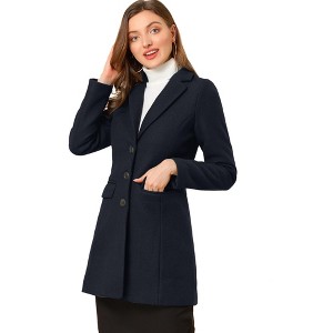 INSPIRE CHIC Women's Notched Lapel Single Breasted Outwear Fall coat - 1 of 4