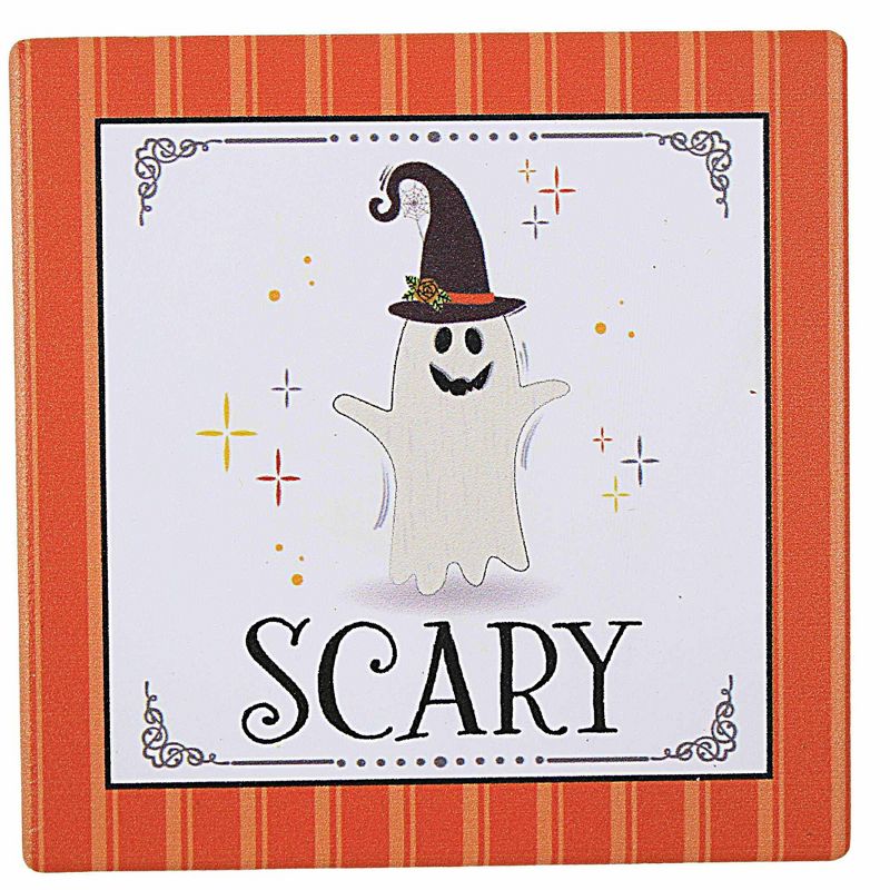 Ganz 4.0 Inch Halloween Coaster Set Black Cat Ghost Bat Coasters, 5 of 6