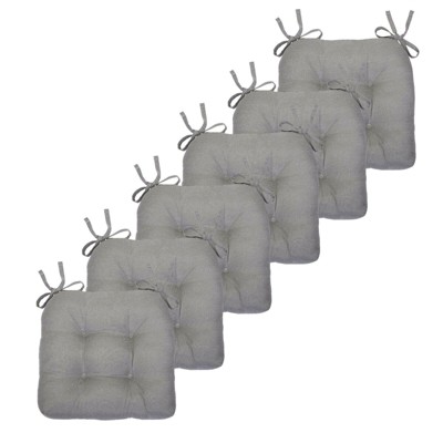 Kate Aurora Country Living Plush Solid Colored Country Farmhouse Reversible Chair Cushions/Pads With Tear Proof Ties