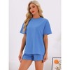 INSPIRE CHIC Women's Pajama Set Short Sleeve Lounge Set Elastic Shorts 2 Piece Pjs Sets with Pockets - 2 of 4