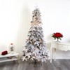 Nearly Natural 8-ft Flocked Montana Down Swept Spruce Artificial Christmas Tree with Pinecones and 500 LED Lights - 4 of 4