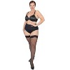 Memoi Women's Pretty in Pink Backseam Sheer 20 Denier Thigh High Black-Pink S-M - 4 of 4
