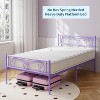 Purple Twin Metal Bed Frame with Headboard, Footboard, 12.2-Inch Storage, Steel Slats, No Box Spring - 4 of 4