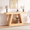 Farmhouse Console Table, 2-Tier Wooden Trapezium Sofa Table with Open Storage Shelf, Industrial Entryway Furniture for Entrance, Hallway, Living Room - 3 of 4