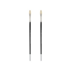Creative Mark Pro Stroke Premium White Chungking Hog Bristle Artist Paint Brush - Filbert - Natural Bristle Brush w/ Great Control Suitable for Oils, - 1 of 4
