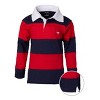 Sportoli Boys Cotton Striped Long Sleeve Polo Rugby Shirt - 2 of 3