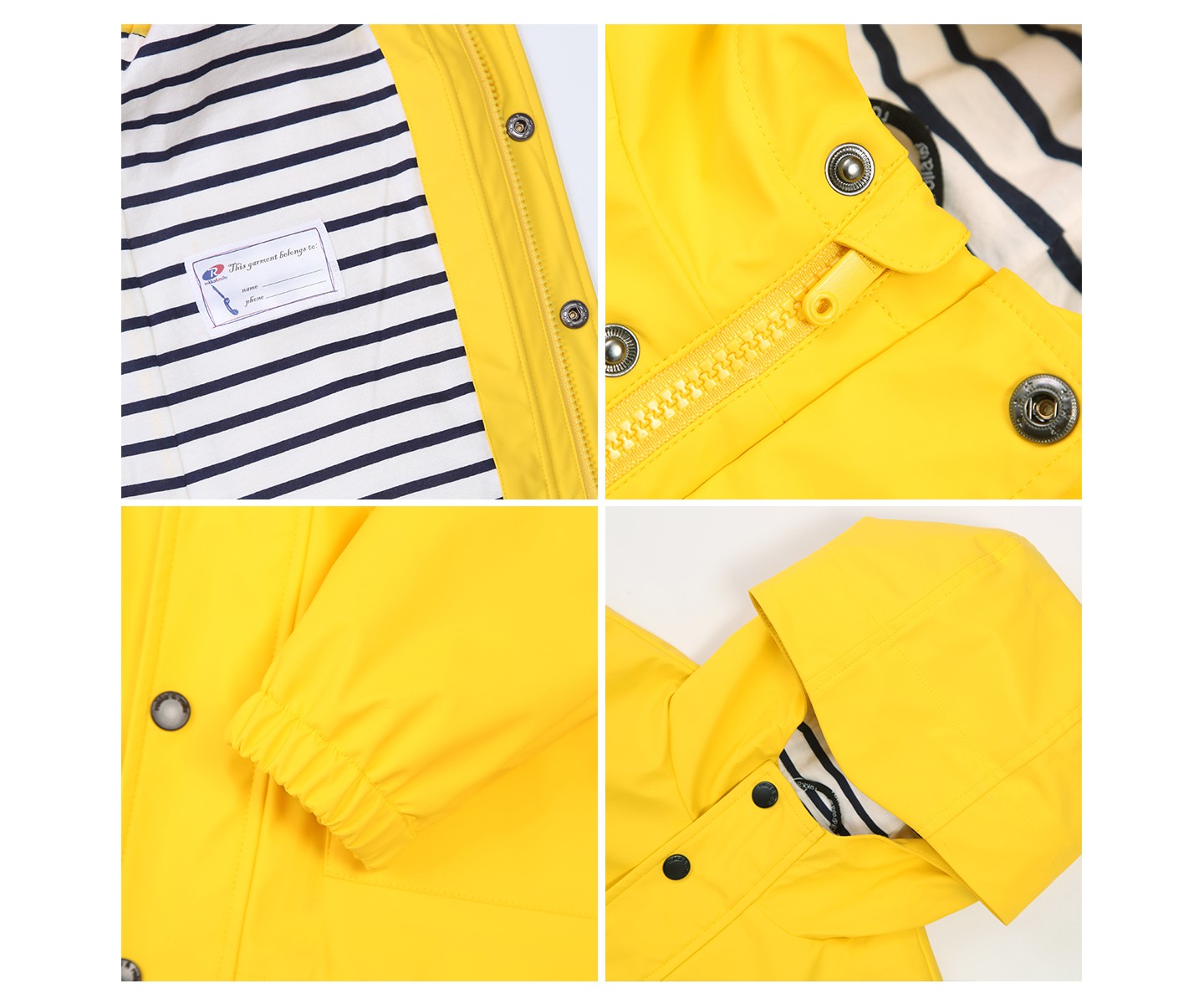 Куртки Rokka&Rolla Waterproof Rain Coats Rubberized Jackets-Lemon Chrome для мальчиков — фото 8