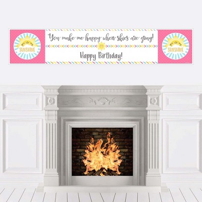Big Dot of Happiness You are My Sunshine - Happy Birthday Decorations Party Banner