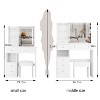 37 inch drawer table dresser + padded stool, touch control, brightness adjustment LED mirror - 2 of 4
