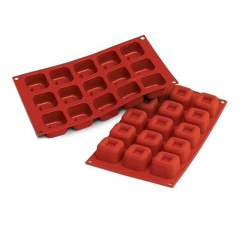 Silikomart Flexible Silicone Bakeware Square Savarin Mold 1.5 Oz