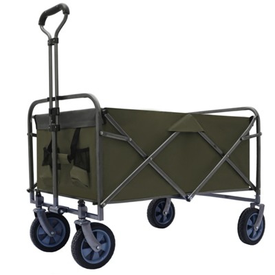 BEAFUP Foldable Utility Wagon Cart with 4 All-Terrain Wheels & 150lbs Capacity | Portable Folding Wagon for Camping,Beach,Shopping,Picnics