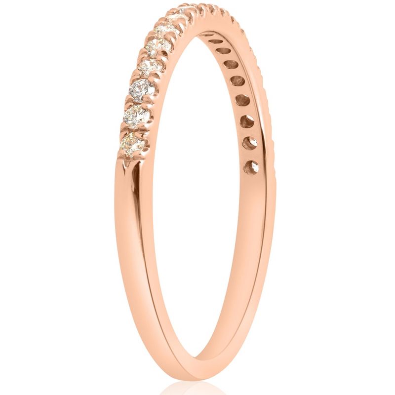 Pompeii3 1/4ct Diamond Ring Stackable Engagement Womens Wedding Band 14K Rose Gold, 3 of 5