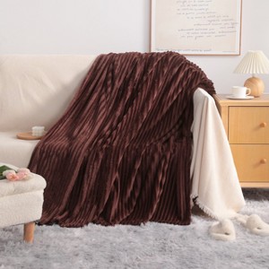 All Seasons Plush Flannel Blanket, Soft and Warm Bed Blanket for Couch Sofa Bed - NTBAY - 1 of 4