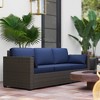 Outsunny Wicker Patio Couch, PE Rattan 3-Seat Sofa, Outdoor Furniture with Deep Seating, Cushions, Steel Frame - 2 of 4