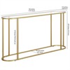54 in. Brass Metal Console Table - Henn&Hart - 3 of 4