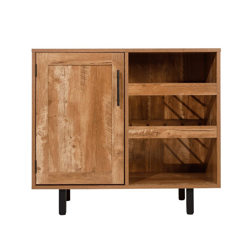 Flash Furniture Elmont Classic Bar and Sideboard with Shaker Style Single Door Cabinet with Hanging Glass Storage and Open Bottle Shelves, 5 of 15