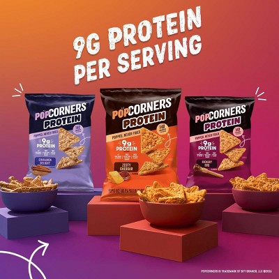 Popcorners Zesty Cheddar Protein Chips - 5.36oz/4ct