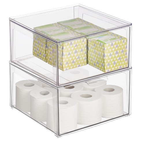  mDesign Plastic Stackable Bathroom Storage Organizer