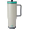 BUILT 40 Ounce Double Wall Stainless Steel Cascade Tumbler with Flip Up Straw Lid and Handle, Hot or Cold Tumbler - 3 of 4