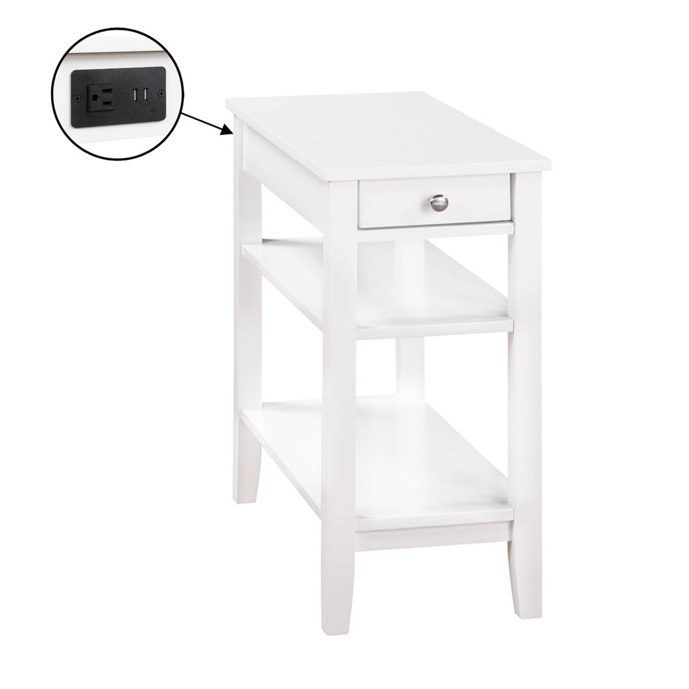Photos - Dining Table American Heritage 1 Drawer Chairside End Table with Charging Station and S