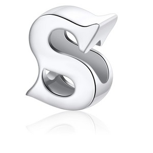 Initial Letter Charms for Women by Ginger Lyne | Italian Style Single Bracelet Charm for her | Sterling Silver Initial A for Charm Bracelet - 1 of 4