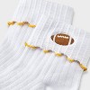 Women's Game Day Embroidered Football Pointelle Bobby Socks with Lettuce Edge Cuff - Wild Fable™ - 3 of 3