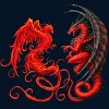 Men's Design By Humans Phoenix vs Dragon By chriskar T-Shirt - 2 of 4