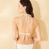 Women's Two-Tone Crochet Medium Coverage Triangle Bikini Top - Wild Fable™ Beige/ Cream - 2 of 4