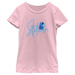 Girl's Lilo & Stitch Alien Signature T-Shirt - 1 of 4