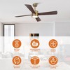 Parrot Uncle 52" Modern Natural Brass RGB LED Ceiling Fans With Lights and Remote - 2 of 4