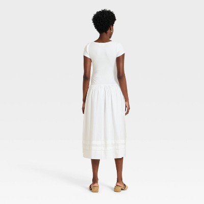anthropologie t shirt dress Anthropologie Celandine T-Shirt Midi Dress  White Chocolate Couture