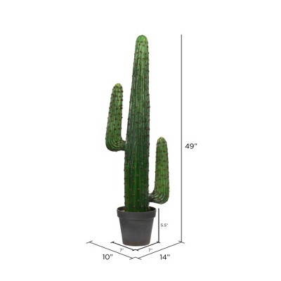 44" Green Faux Yucca Tree in Black Planter Pot