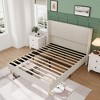 Corduroy Upholstered Bed Frame with 51" Wingback Headboard & Wooden Slats, No Box Spring Needed - 2 of 4