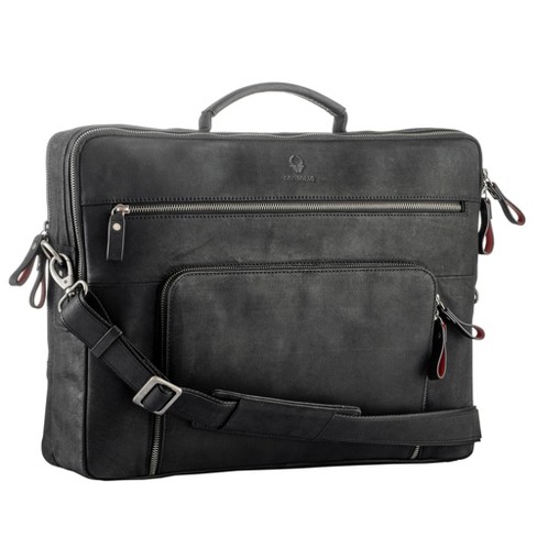 Donbolso 17 Handcrafted Leather Shoulder Laptop Bag Briefcase