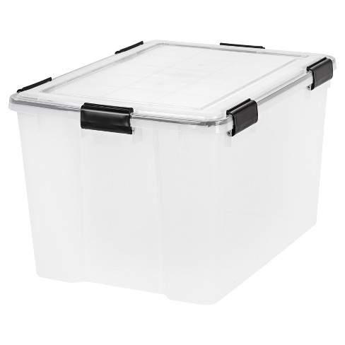 6 x 62 Litres CLEAR PLASTIC Extra Large Storage Box With Lids