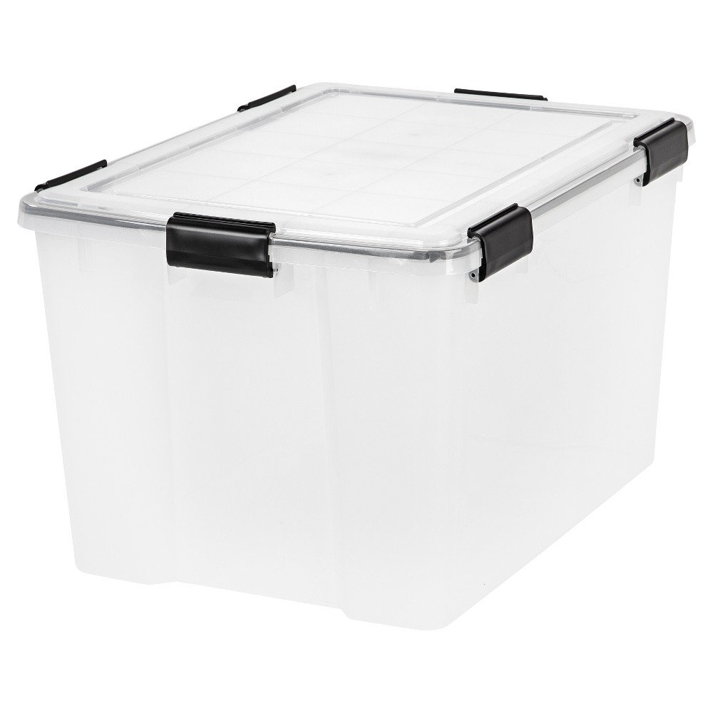 Photos - Clothes Drawer Organiser IRIS 74qt WeatherPro Plastic Storage Bin Clear with Lid 