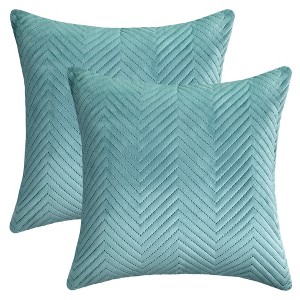 REGALWOVEN Striped Decorative Decor Modern Soft Throw Pillow Covers 18 x 18 Inch 2 Pcs - 1 of 4