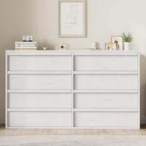 Homhougo  Drawer Dresser, Modern Wooden Double Dresser Organizer with Large Storage for Bedroom, Living Room - 1 of 4