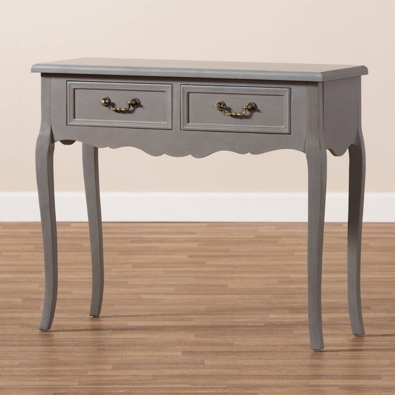 Capucine Finished Wood 2 Drawer Console Table Gray - Baxton Studio, 6 of 11