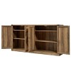 GDFStudio Pueblo 65-Inch Rustic Faux Rattan Sideboard with 4 Doors - 4 of 4
