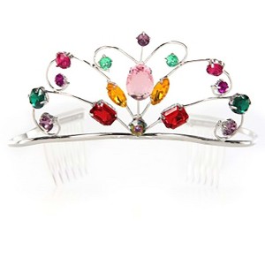 HalloweenCostumes.com One Size FIts Most  Rainbow Silver Tiara Pink, Purple/Red/Gray - 1 of 1