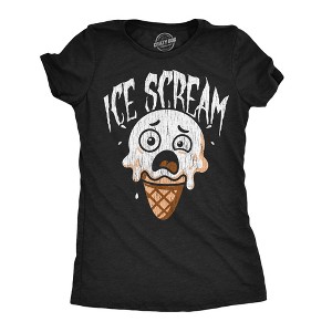 Womens Funny T Shirts Ice Scream Sarcastic Horror Graphic Novelty Tee For Ladies - Crazy Dog Women's T Shirt For Halloween Season - 1 of 4
