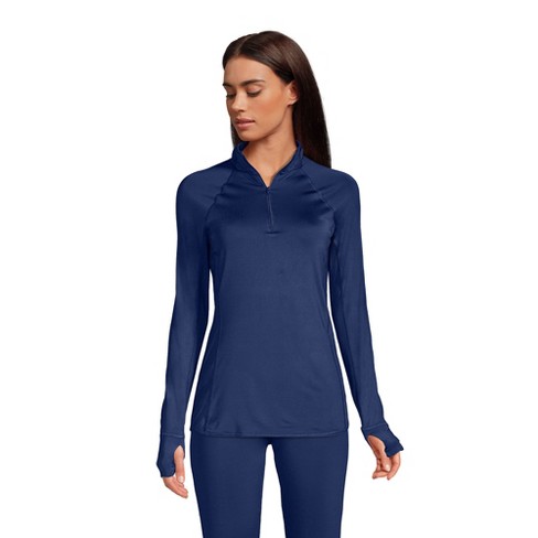 Lands' End Women's Silk Interlock Thermal Long Underwear Base Layer  Turtleneck Top : Target