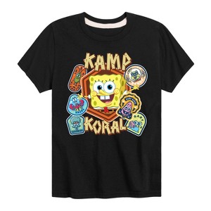 Boys' - Spongebob Squarepants - Kamp Koral Character Badges Short Sleeve Graphic T-Shirt - 1 of 4