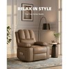 Recliner Chair for Adults, Overstuffed Manual Recliner with Cup Holder and Side Pockets, Vintage Upholstered Single Sofa for Living Room - 3 of 4